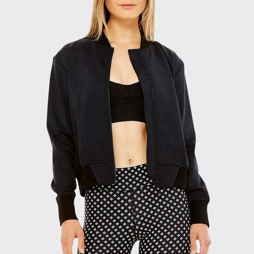 The Upside - Monica Perforated Bomber Jacket - Black